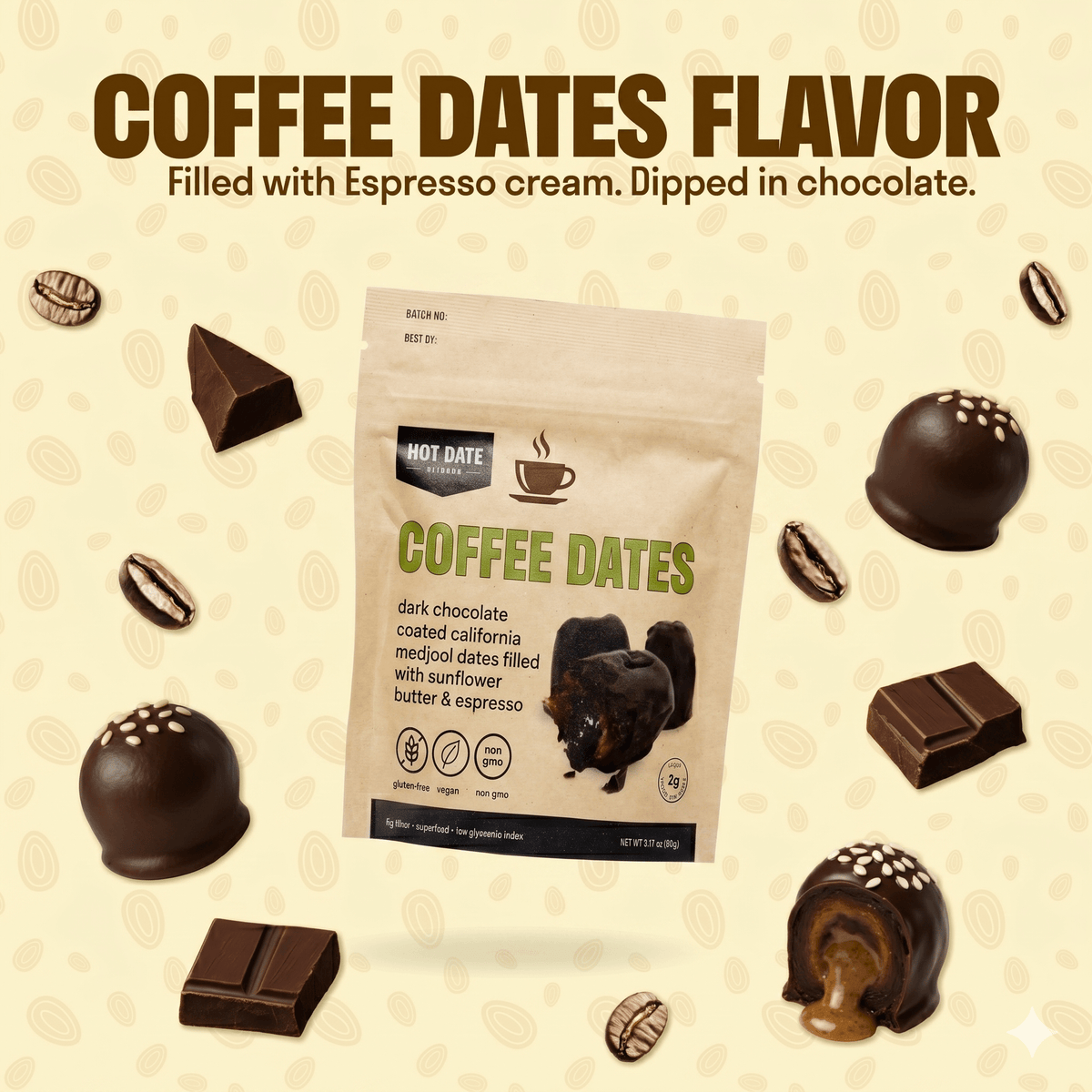 Chocolate Stuffed Dates Gift Set - 16 Packs