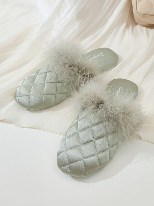 Cozy Fall & Winter Silk Satin Slippers | Daily Health & Beauty