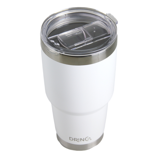 DRINCO® 30oz Insulated Tumbler Spill Proof Lid (White)-USA Flag