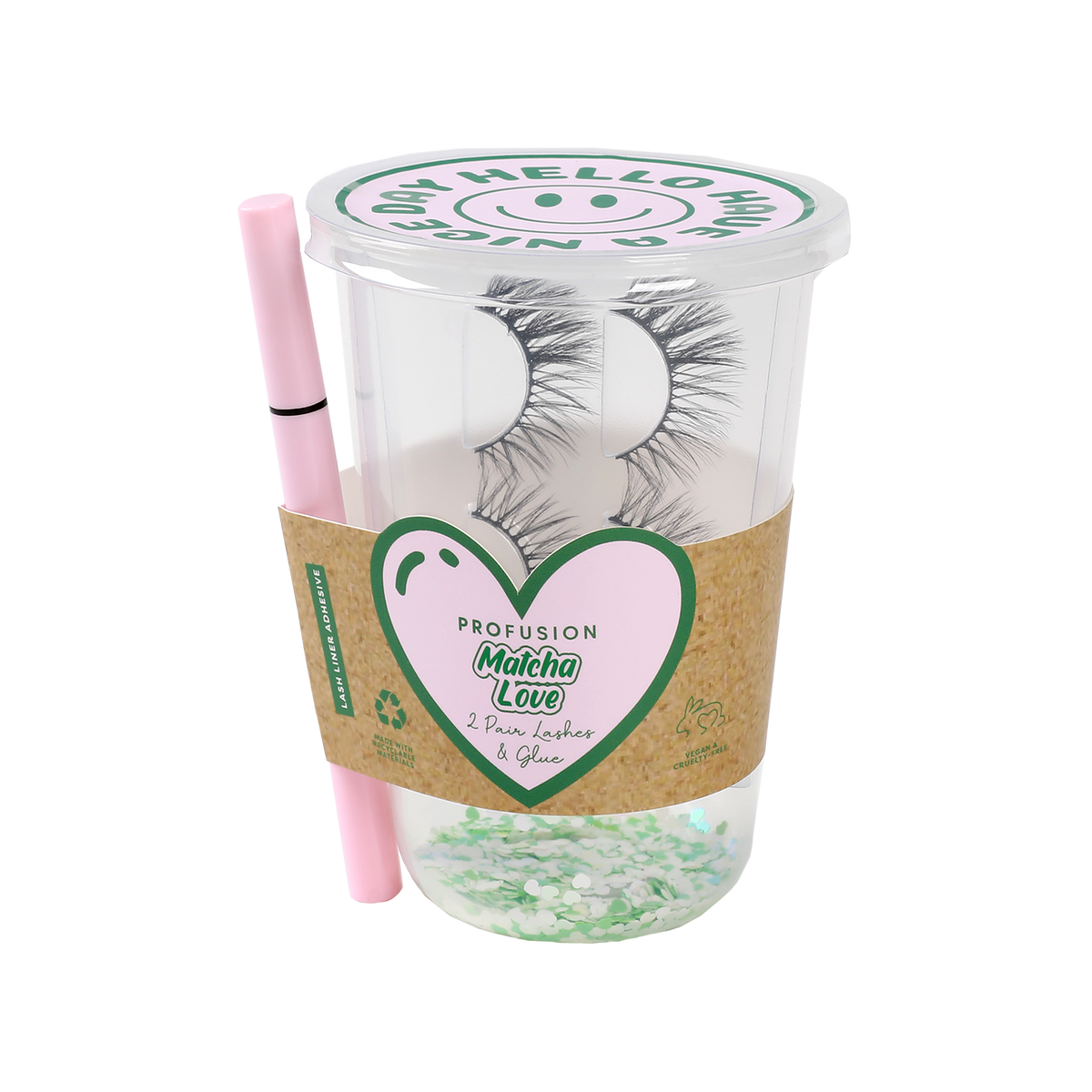 Pestañas y pegamento Matcha Love 2 pares