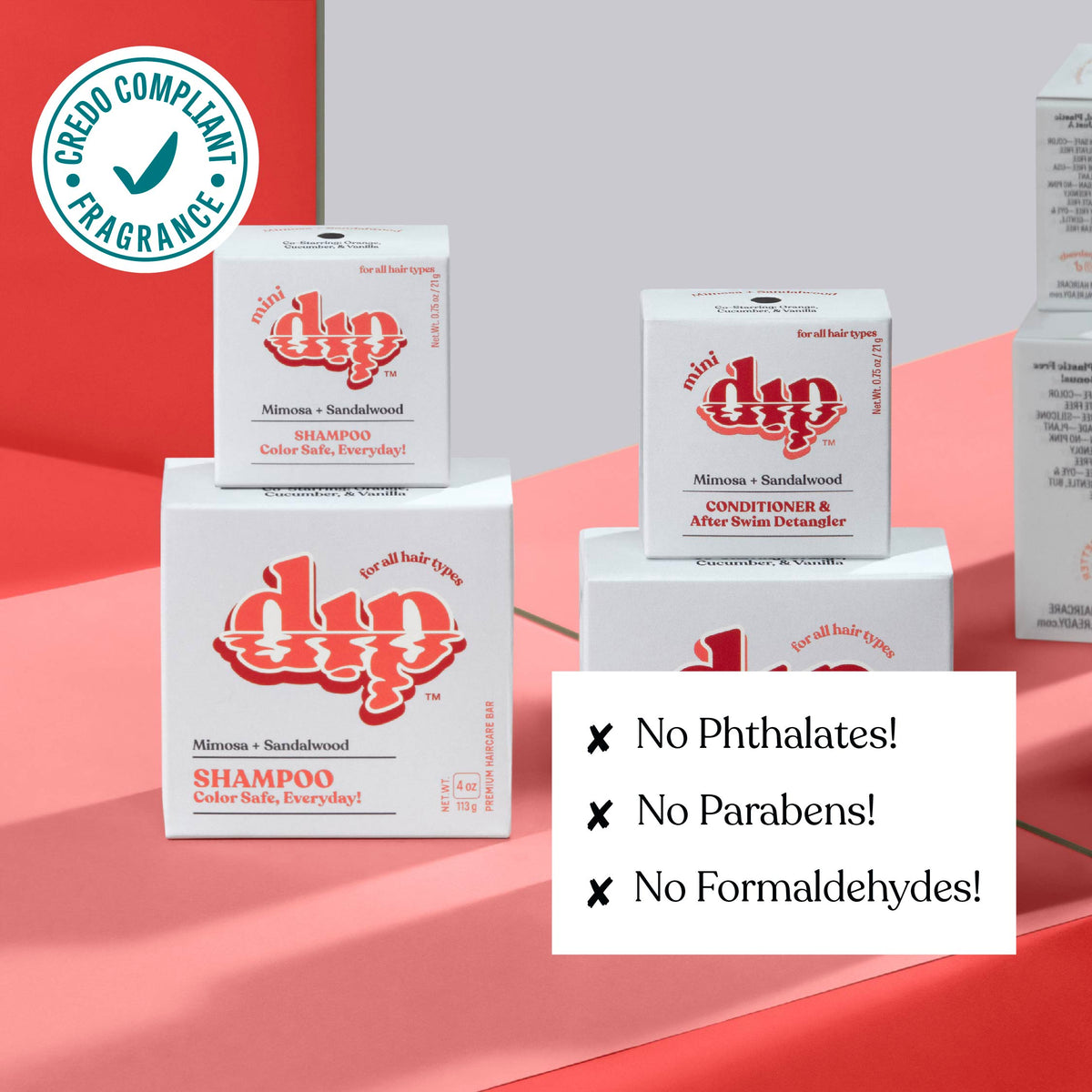 Mini Dip Champú Color Safe para Uso Diario - Mimosa y Sándalo