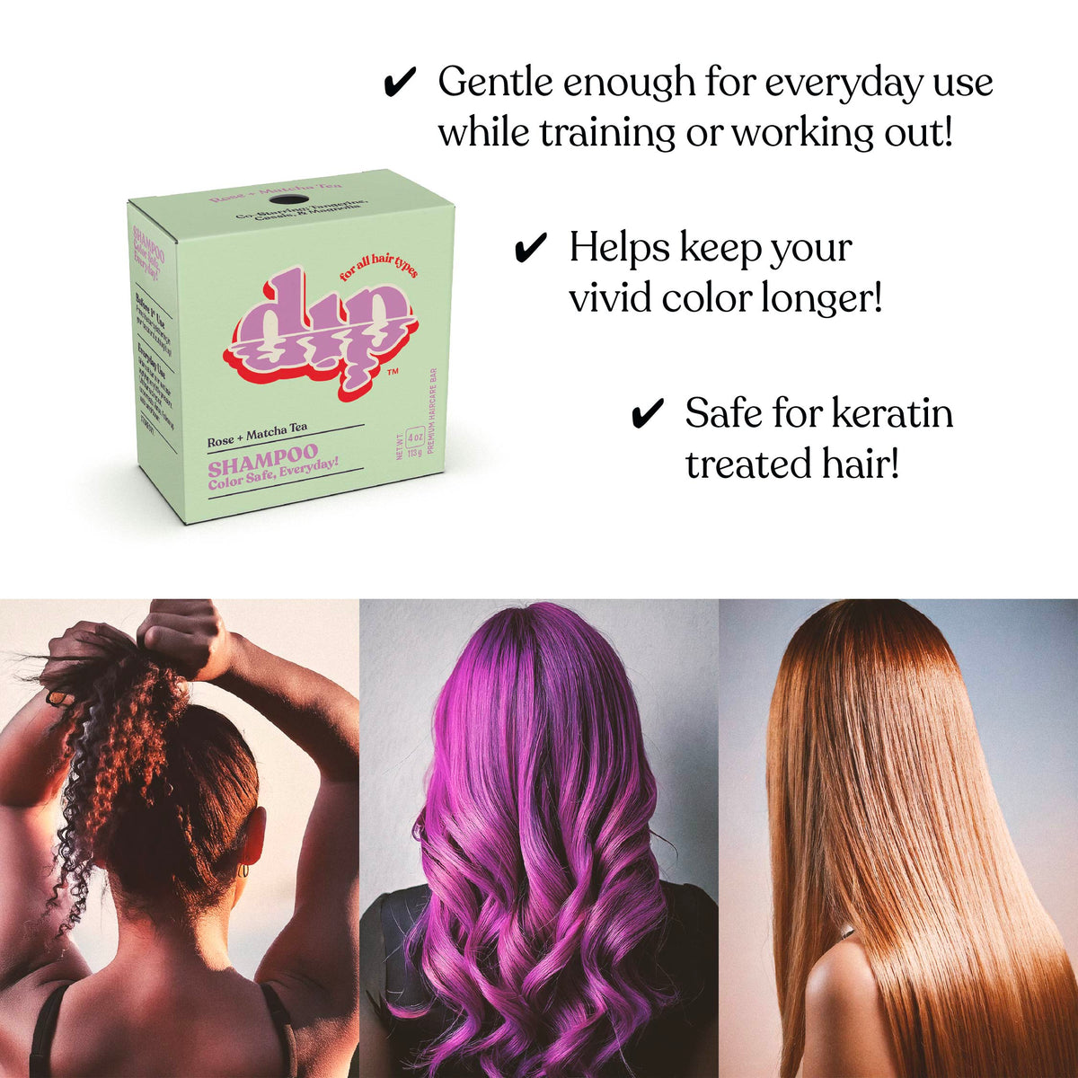 Champú protector del color para uso diario - Rosa y té matcha
