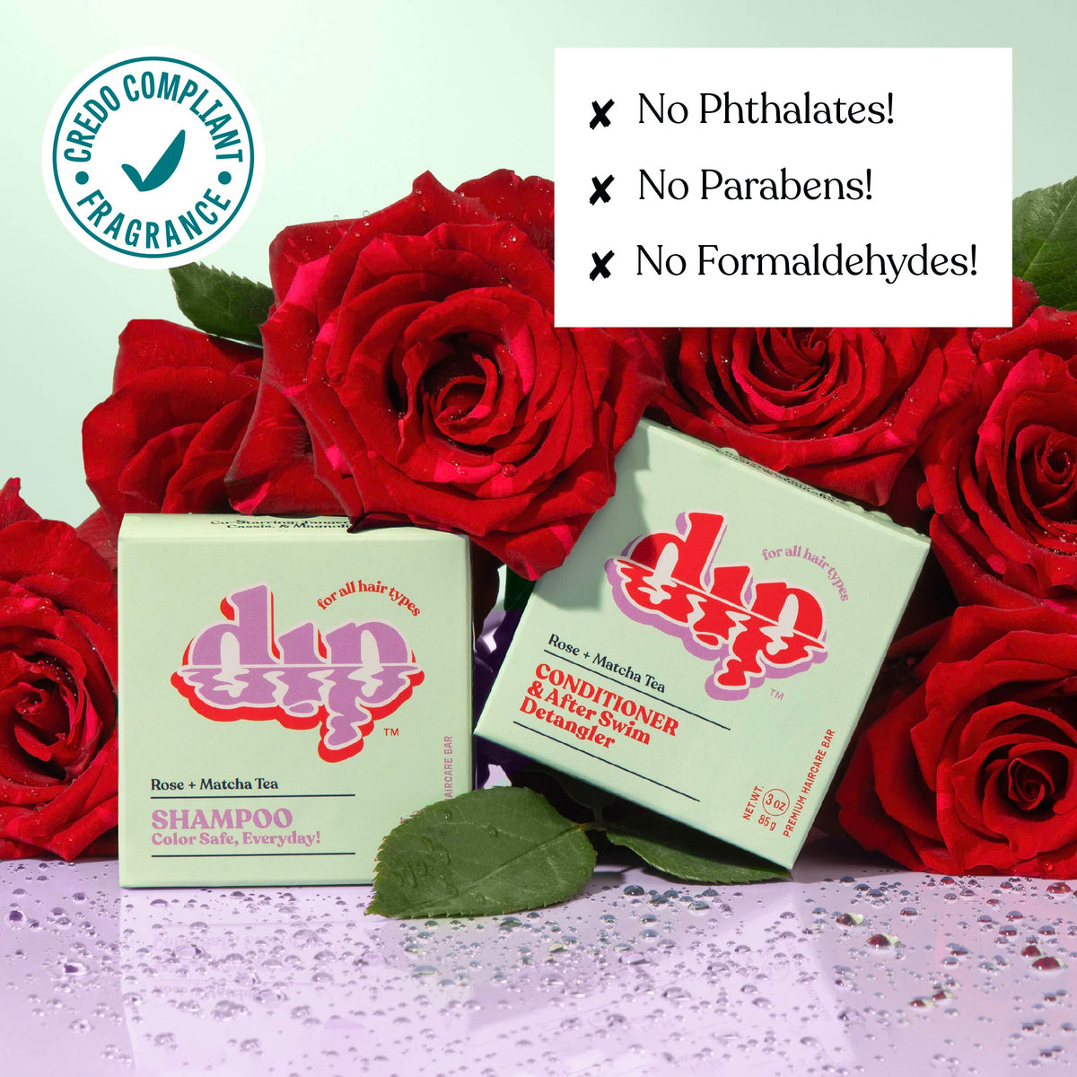 Champú protector del color para uso diario - Rosa y té matcha