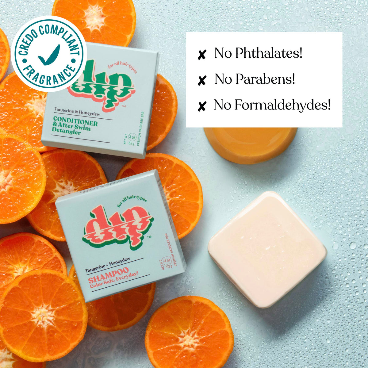 Champú en barra para cabello teñido para uso diario - Mandarina y melón dulce