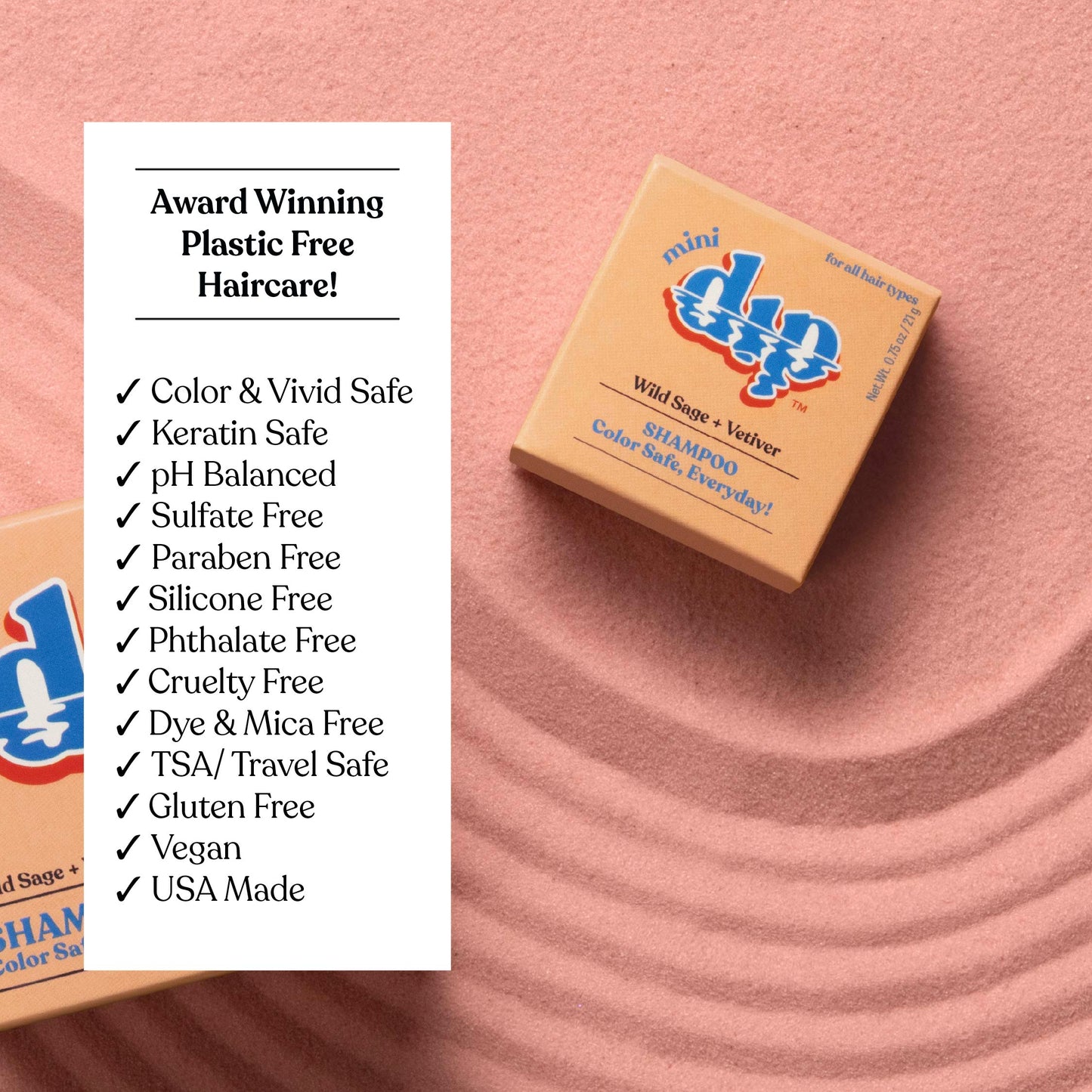 Mini Dip Color Safe Shampoo Bar for Every Day - Wild Sage & Vetiver