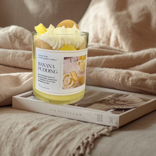 Doodlations Boutique Candle | Banana Pudding