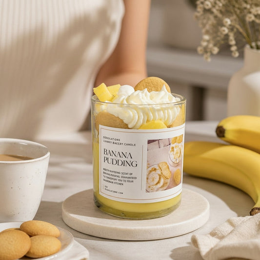 Doodlations Boutique Candle | Banana Pudding