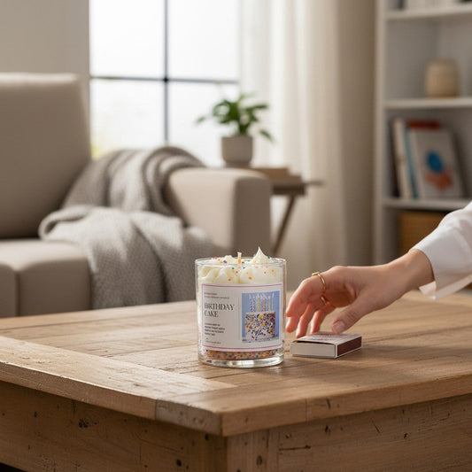 Doodlations Boutique Candle | Birthday Cake
