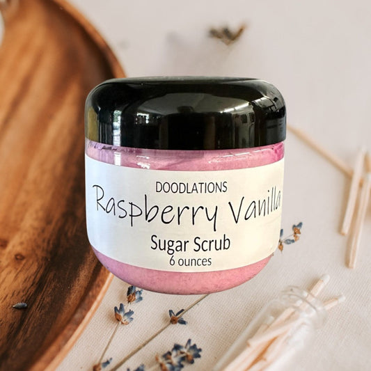 Doodlations Sugar Scrub | Raspberry Vanilla | 4 oz