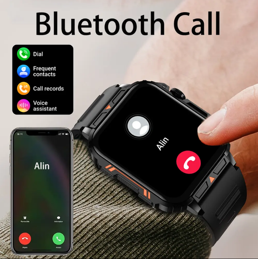 Outdoor Sports Square Smartwatch Answer Call Big Battery Fitness Tracker Waterproof Smartwatch Men For IOS Android