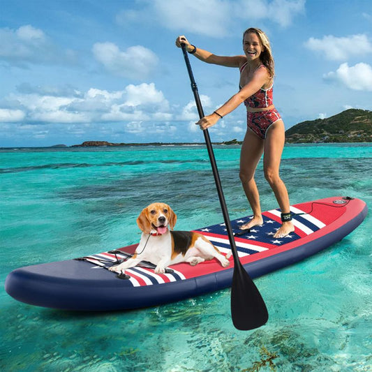 Inflatable Paddle Board with Removable Fin and Backpack