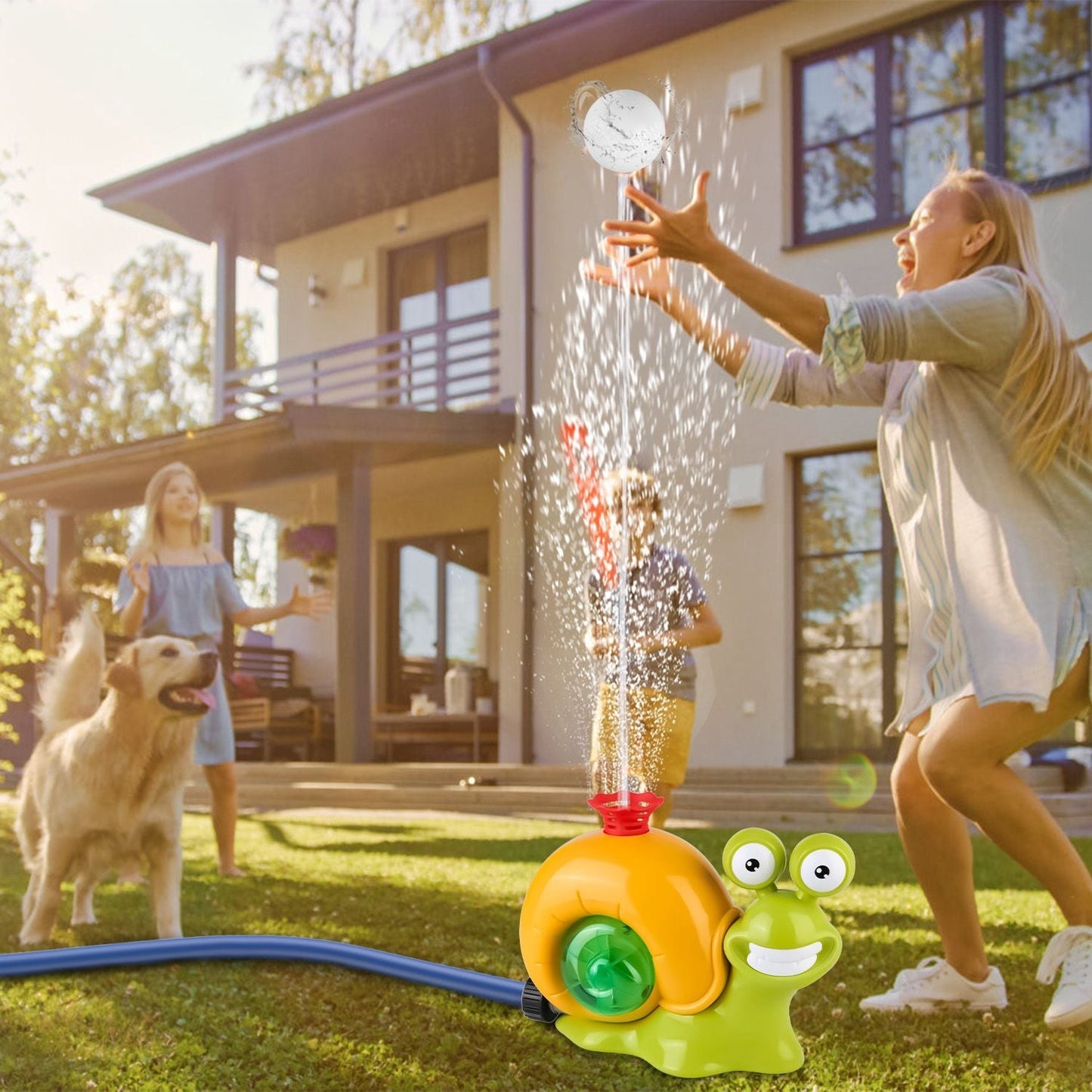 2-in-1 Snail Baseball Sprinkler – Rotating Summer Water Toy