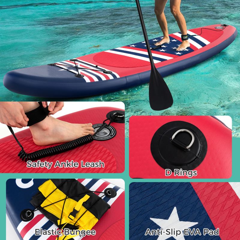 Inflatable Paddle Board with Removable Fin and Backpack