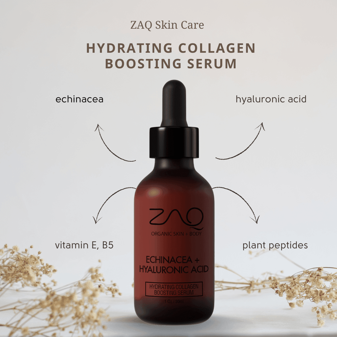 ZAQ Hydrating Collagen Boosting Serum - Antioxidants, Hyaluronic Acid and Echinacea Stem Cells