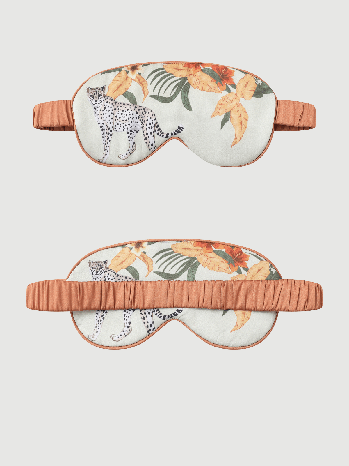Orange Leopard Charmeuse Asian Inspired Sleep Mask
