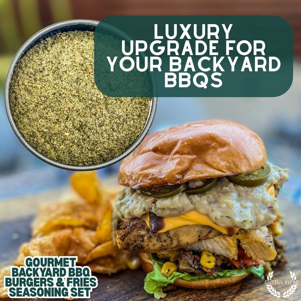 Set de condimentos para hamburguesas y papas fritas Gourmet Backyard BBQ - Paquete de seis