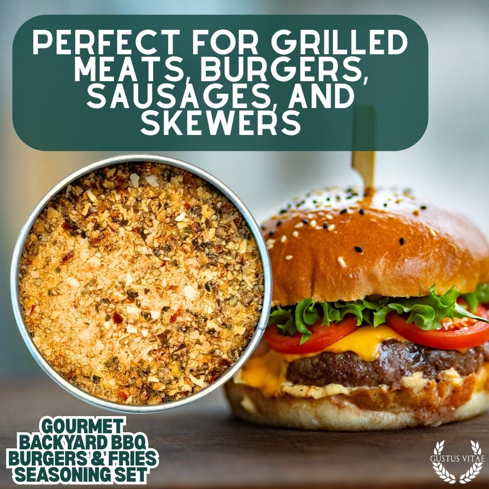 Set de condimentos para hamburguesas y papas fritas Gourmet Backyard BBQ - Paquete de seis