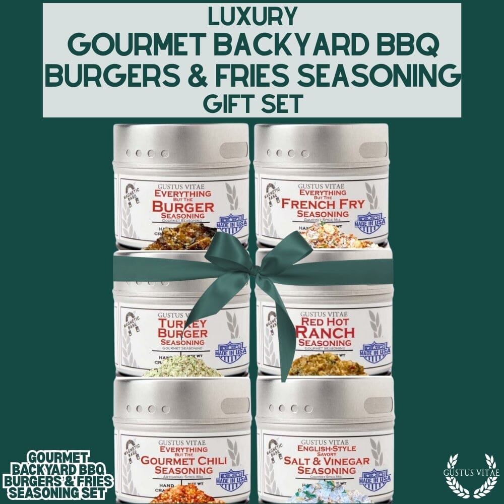 Set de condimentos para hamburguesas y papas fritas Gourmet Backyard BBQ - Paquete de seis