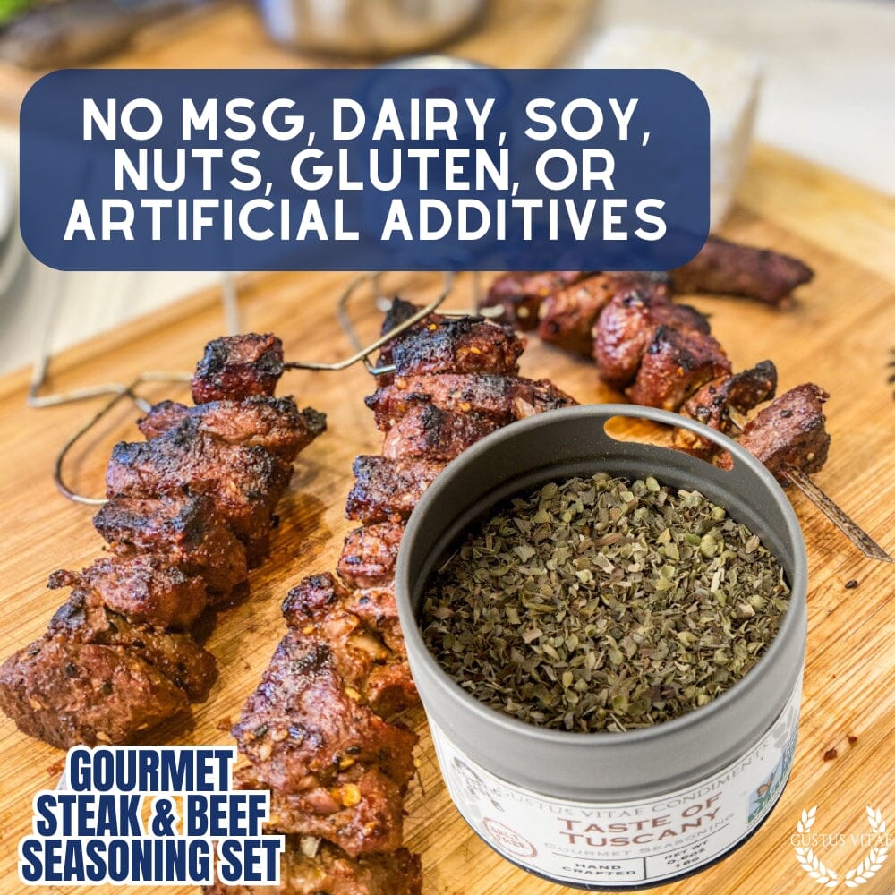 Set de regalo de condimentos gourmet para carne de res y bistec a la barbacoa (paquete de seis)