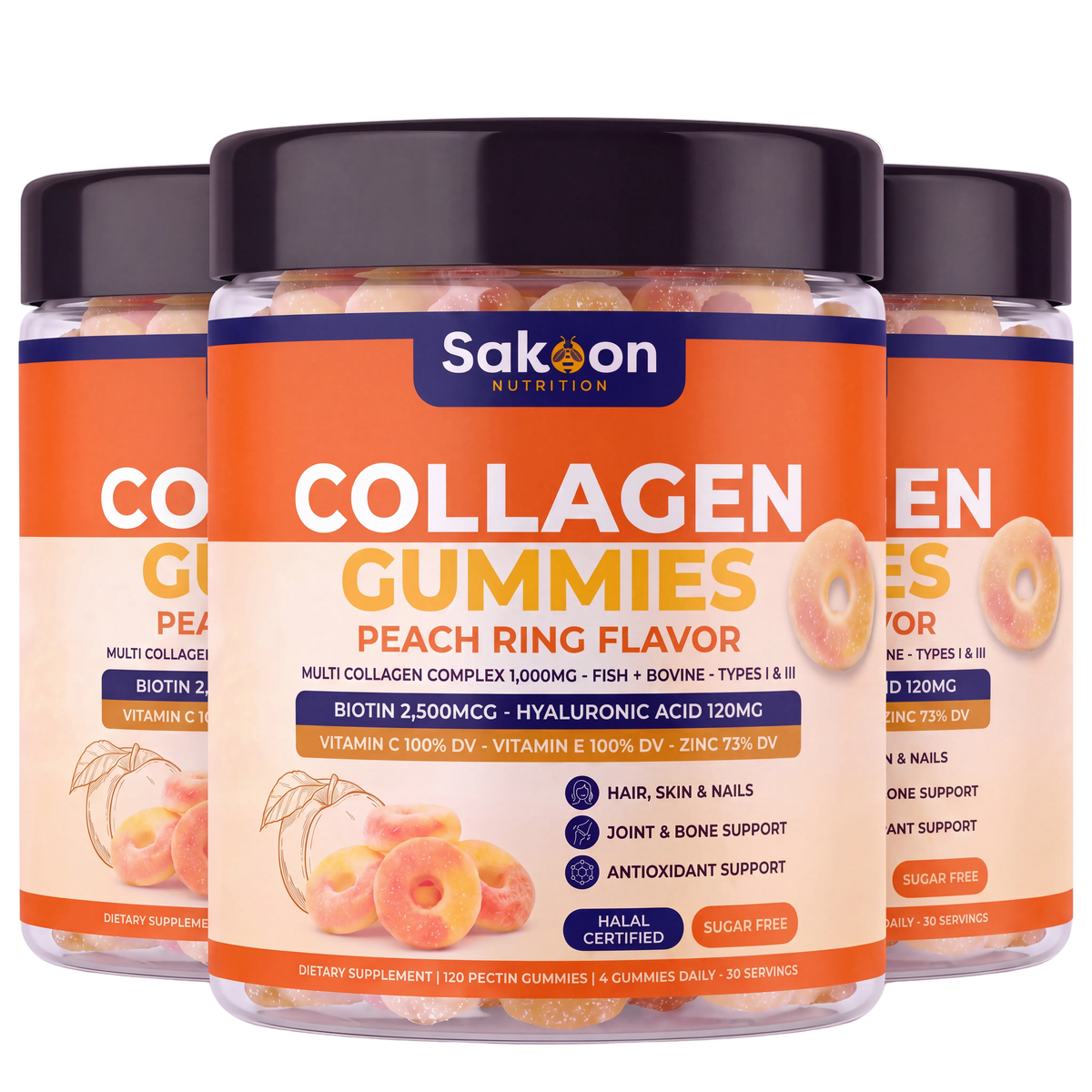 Collagen Gummies for Hair, Skin & Nails - Halal