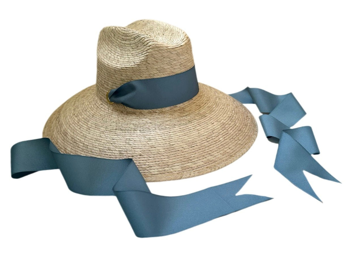 Hollyhock Sun Hat - French Blue Long Grosgrain Ribbon | Daily Health & Beauty