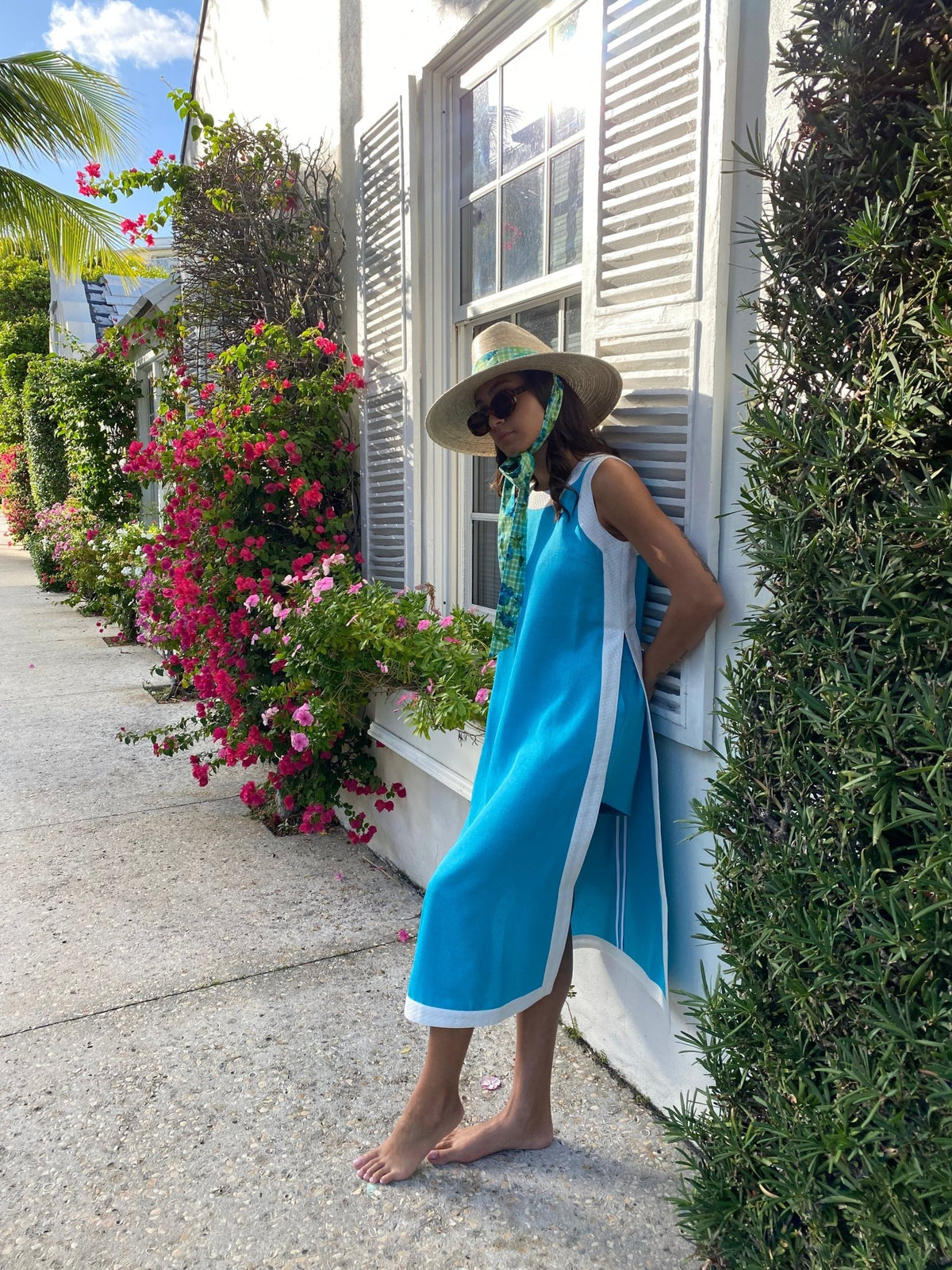 Hollyhock Sun Hat - French Blue Long Grosgrain Ribbon | Daily Health & Beauty