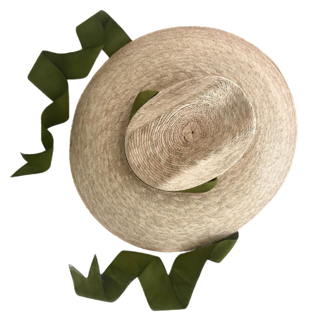 Hollyhock Sun Hat - Long Olive Green Grosgrain Ribbon | Daily Health & Beauty