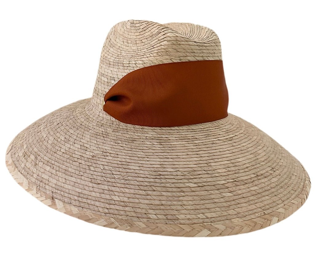 Hollyhock Sun Hat - Wide & Short Rust/Burnt Orange Grosgrain Ribbon | Daily Health & Beauty