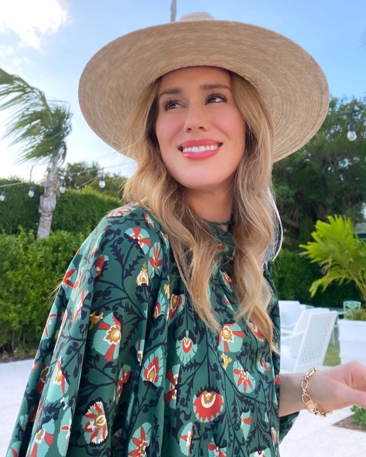 Sombrero para el sol Zinnia - Cinta de grogrén azul francesa larga y fina