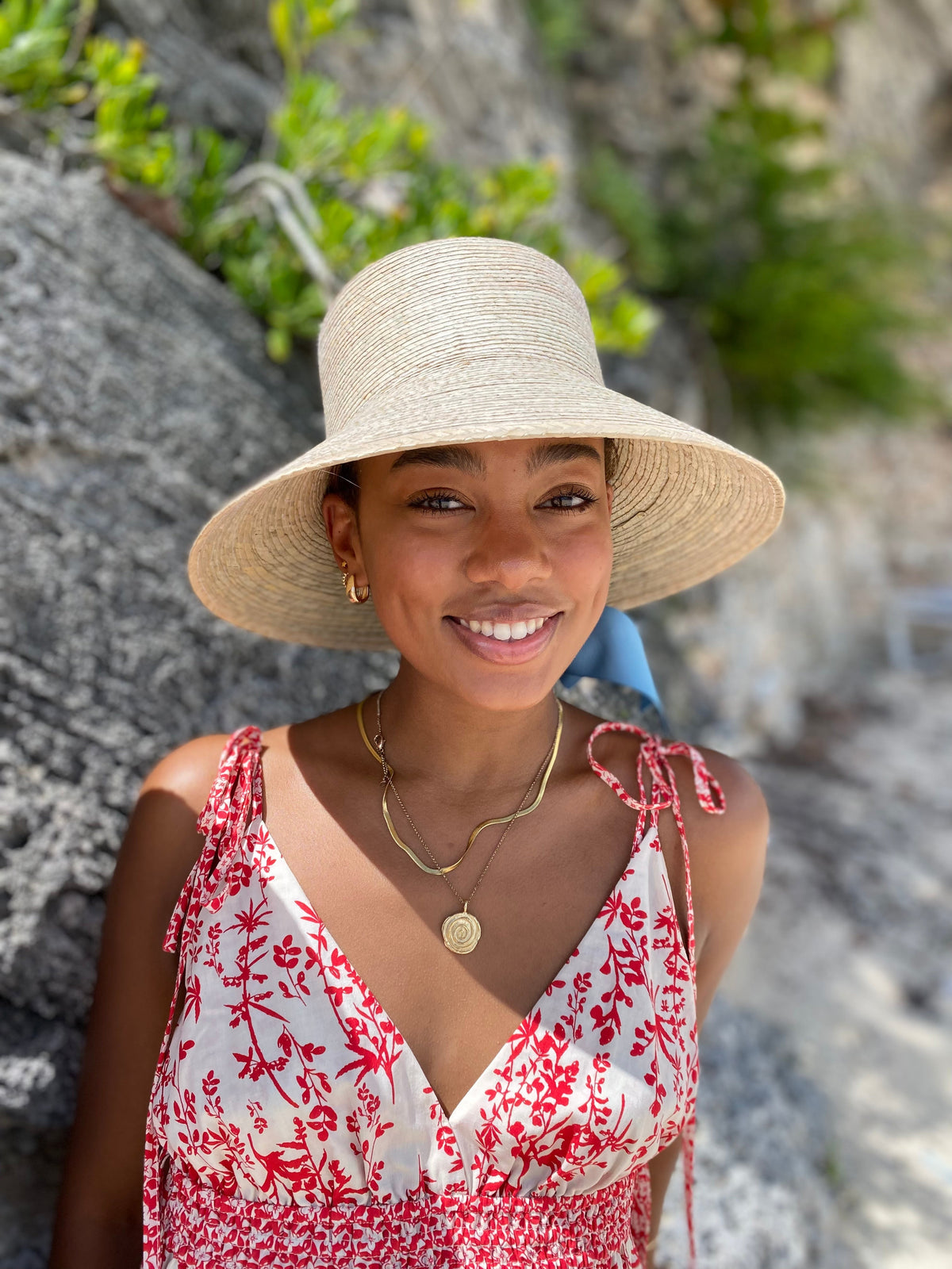 Clematis Bucket Hat - Wide & Short Masters Green Grosgrain Ribbon