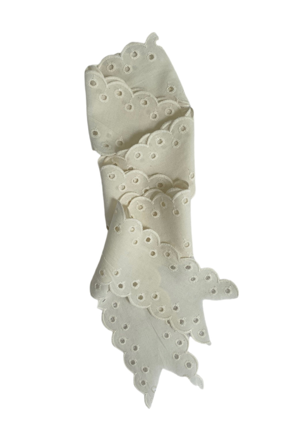 Clematis Bucket Hat - Antique Eyelet Scallop Lace Short Ribbon