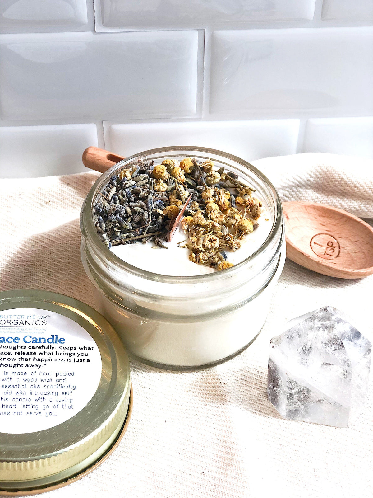 Vela de la Paz / Vela de la Serenidad / Vela de la Intención / Vela Ritual / Vela de Cristal / Vela Bonita / Vela de Cera de Soja Orgánica / Botanicals