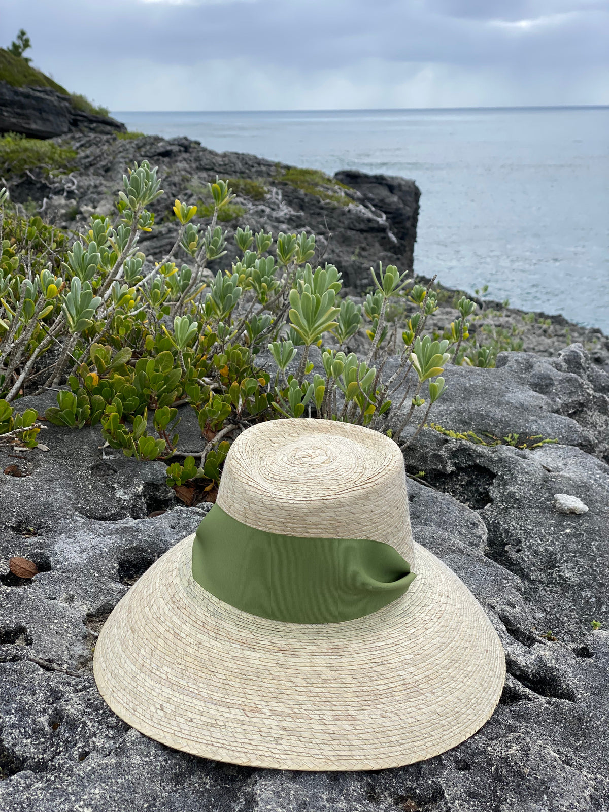 Grosgrain ancho y corto verde oliva