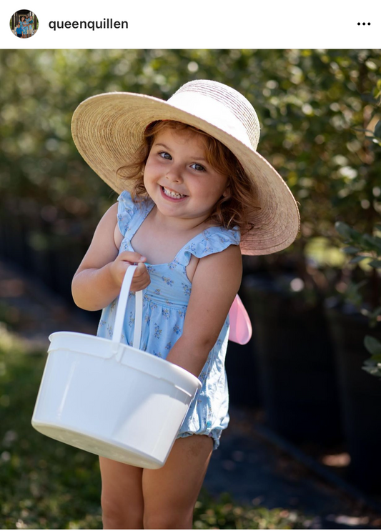 Buttercup Little Girl’s Hat - Ivory Grosgrain Ribbon