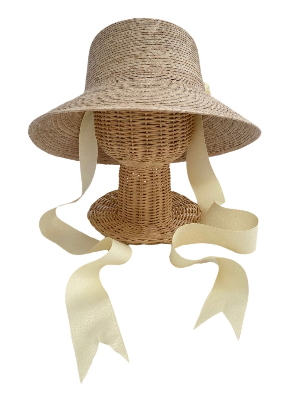 Sombrero de pescador Clematis - Cinta de grogrén color marfil