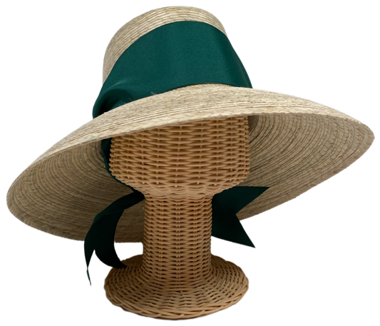 Wildflower Sun Hat - Masters Green Wide & Short Grosgrain Ribbon