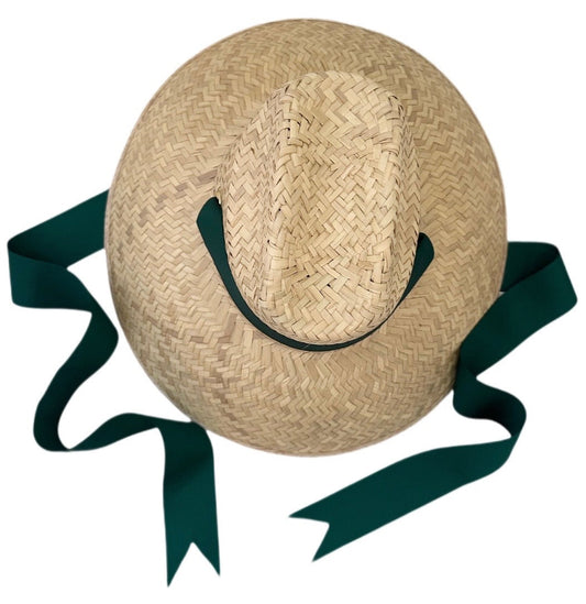 Begonia Sun Hat - Long Masters Green Grosgrain Ribbon