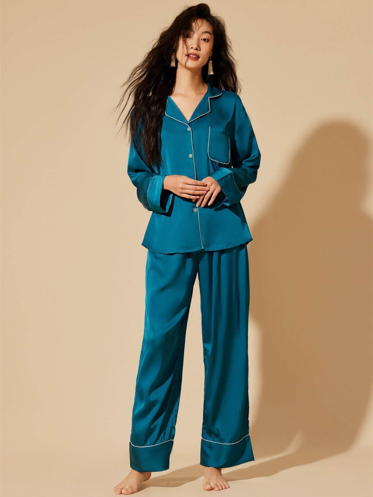 Conjunto de pijama con solapa de 3 piezas