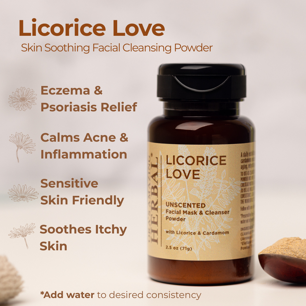 Licorice Love, polvo limpiador facial calmante para la piel