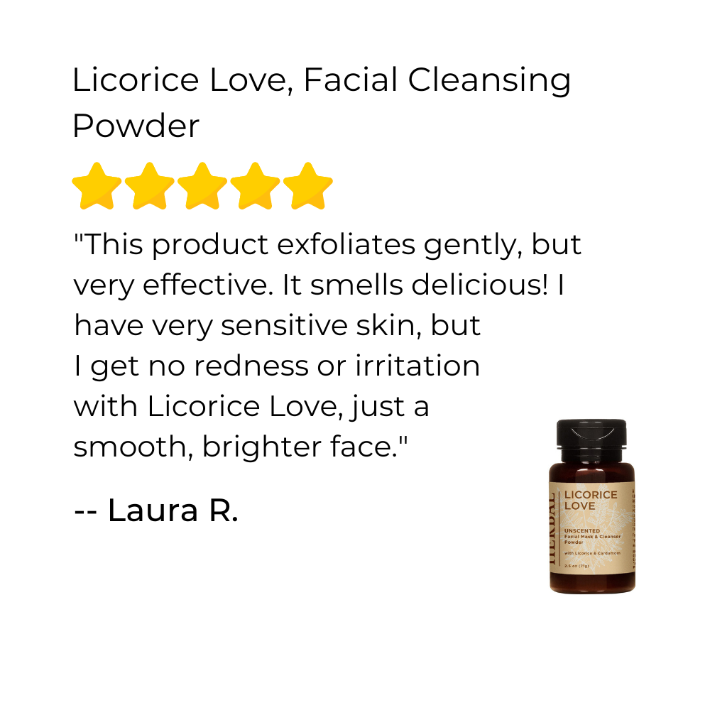 Licorice Love, polvo limpiador facial calmante para la piel