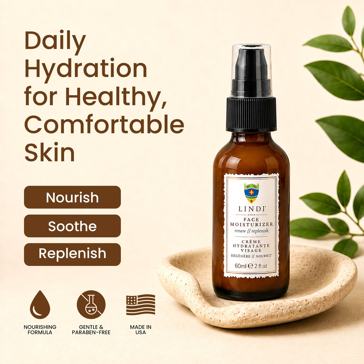 Hidratante facial Lindi