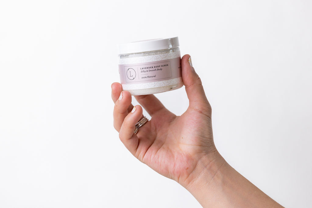 Exfoliante corporal natural, exfoliante corporal con sales de lavanda
