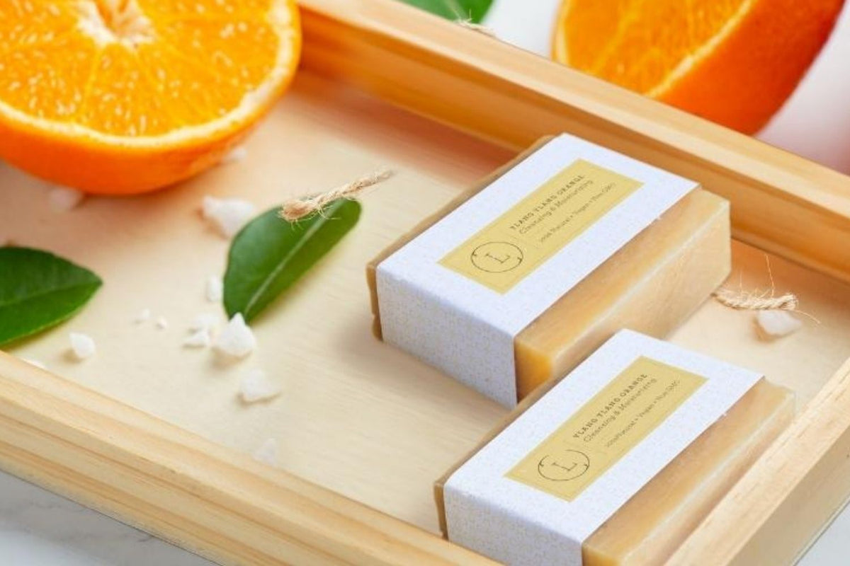 2x Jabón natural artesanal, jabón de naranja ylang ylang