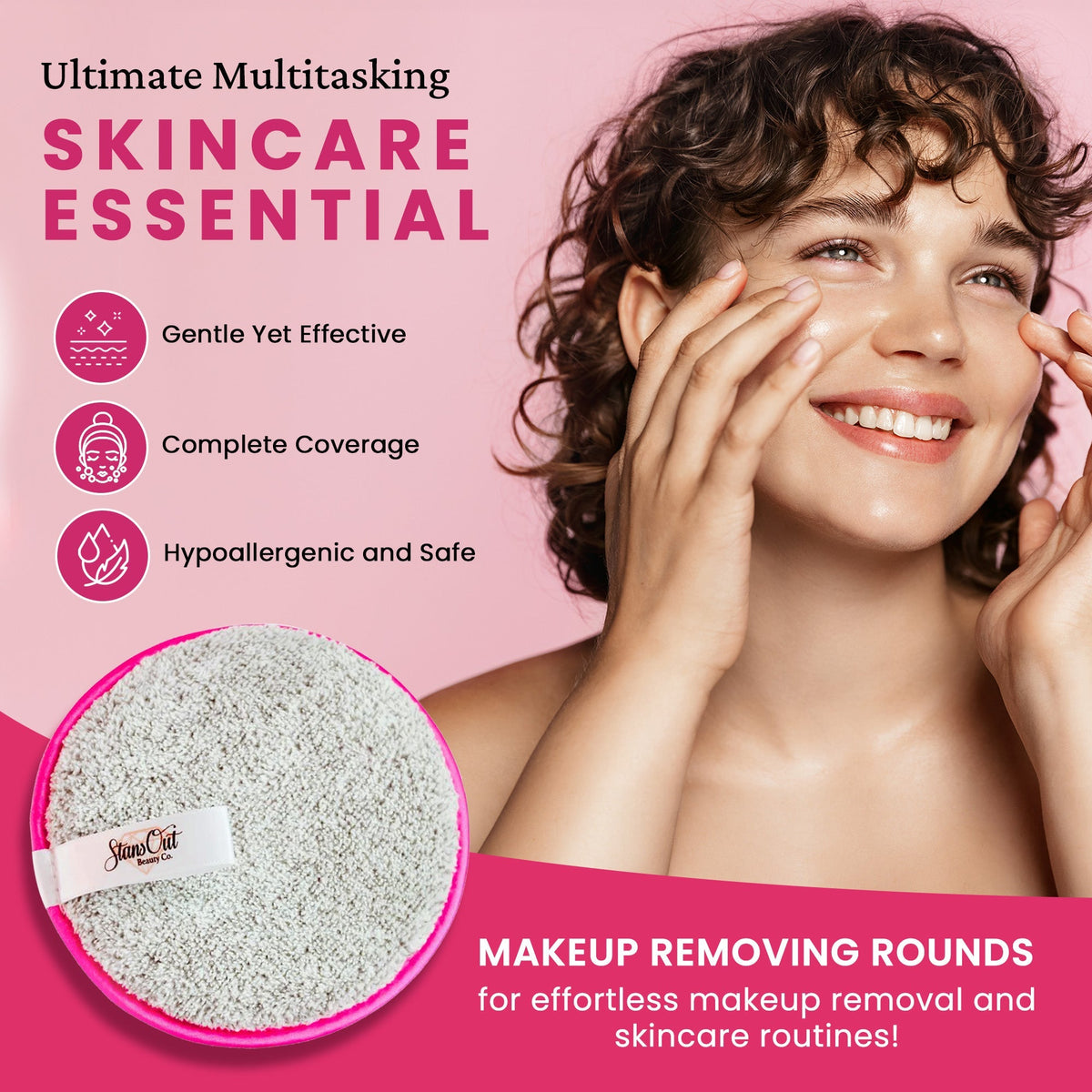Discos desmaquillantes reutilizables: discos faciales ultrasuaves y ecológicos (paquete de 3)