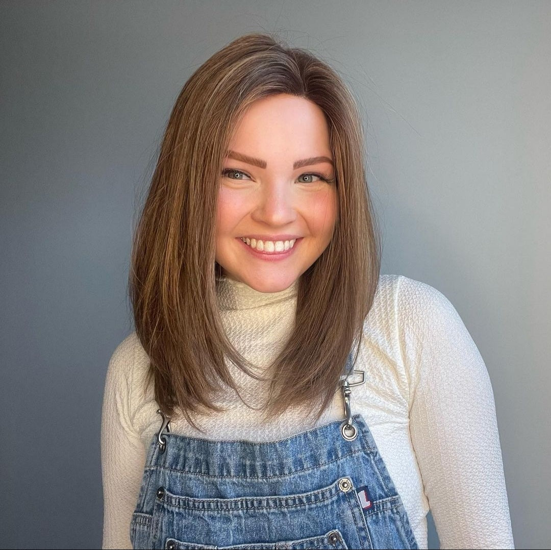 Peluca Hera de 15" de cabello humano Remy con encaje frontal (anudada a mano)