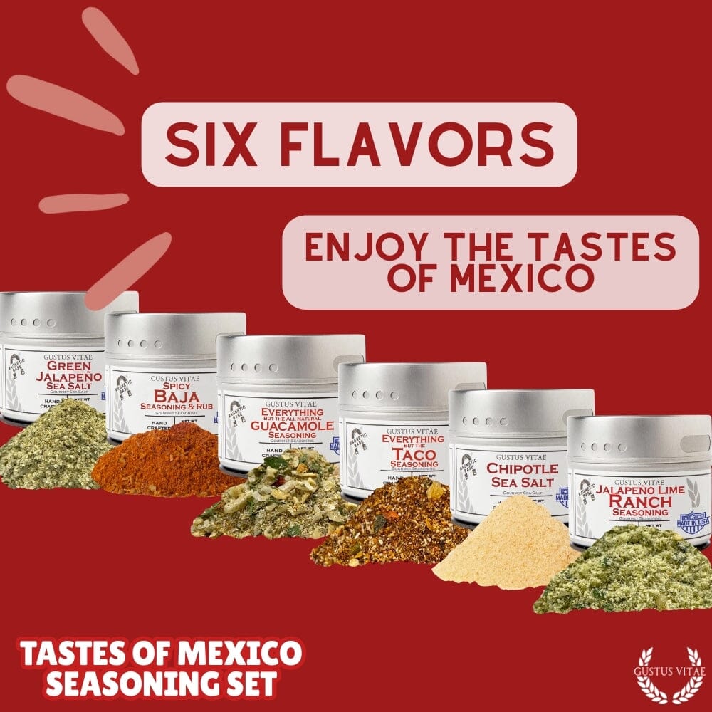 Set de regalo de condimentos mexicanos - Sabores de México - Paquete de seis mezclas de especias artesanales