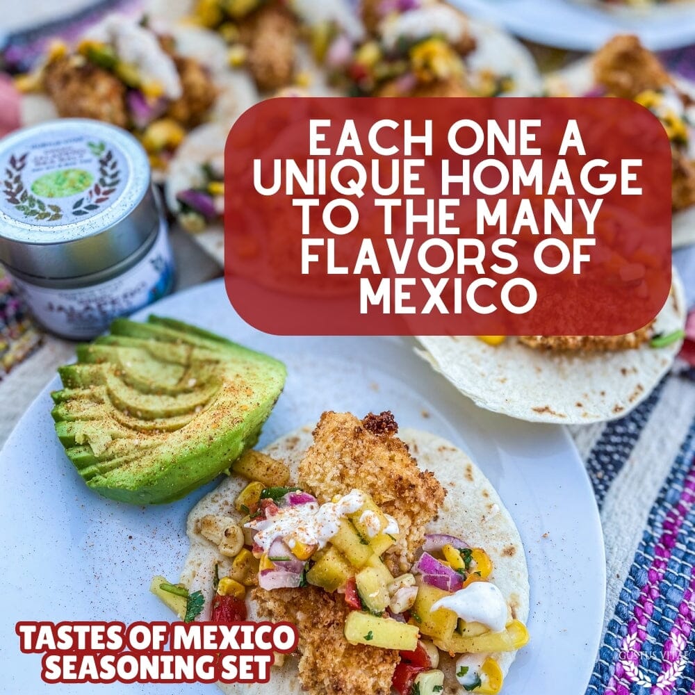 Set de regalo de condimentos mexicanos - Sabores de México - Paquete de seis mezclas de especias artesanales