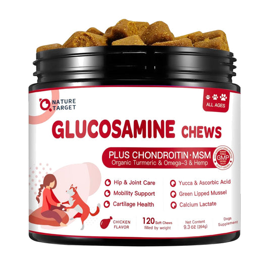Chicken Flavor Glucosamine Chews for Dogs & Cats, 120 Soft Chews