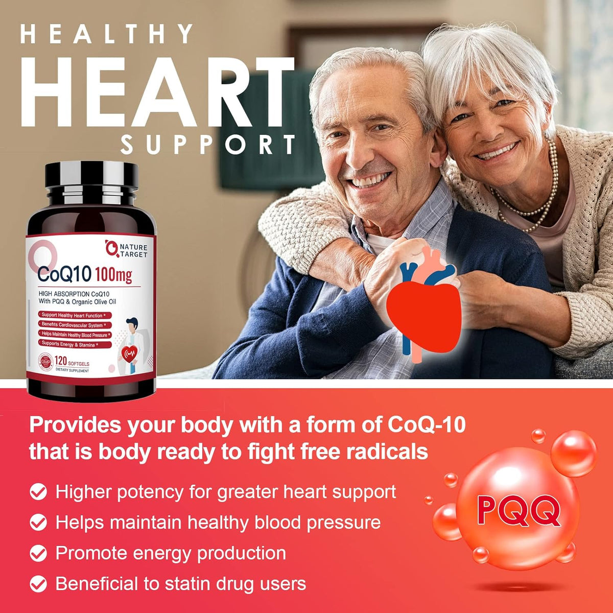 Cápsulas blandas de CoQ10, 100 mg, 120 cápsulas blandas