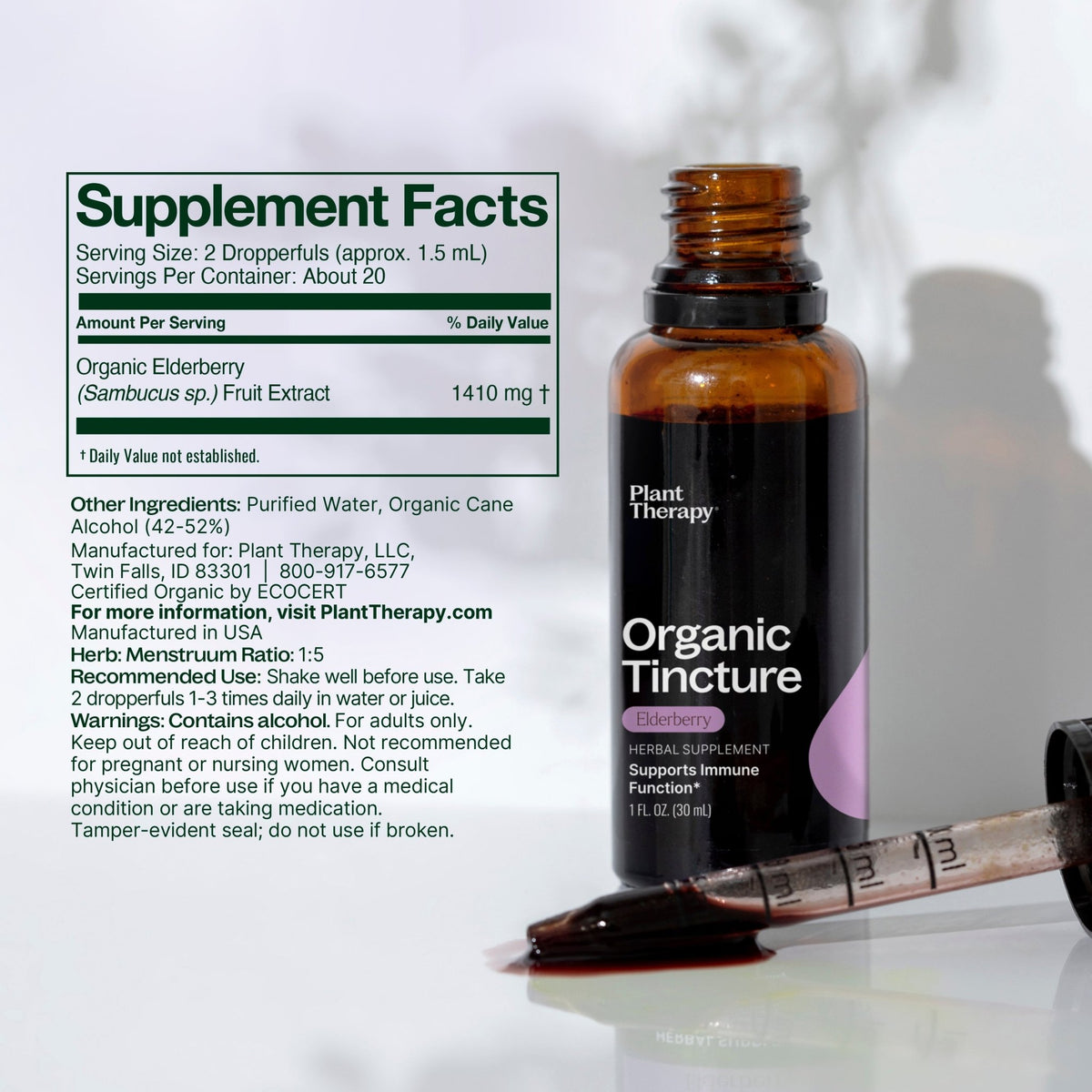 Organic Elderberry Herbal Tincture | Daily Health & Beauty